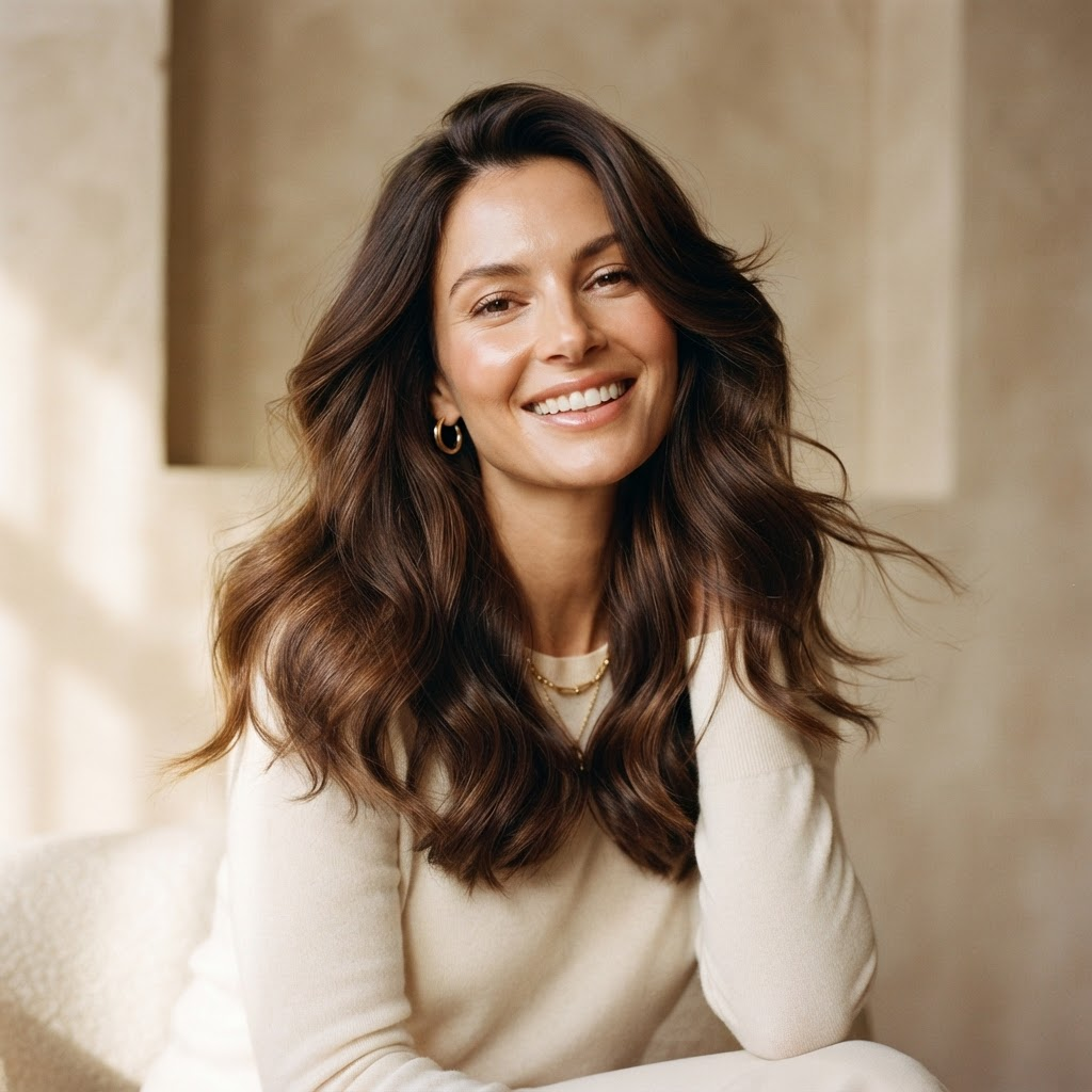 Loose glamorous waves with healthy shine